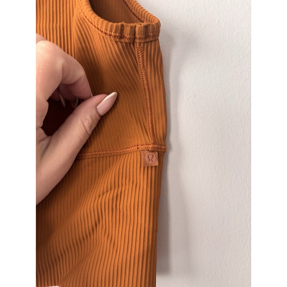 Lululemon Power Pivot Tank Top Rib Copper Butternut Brown Sz 8 Yoga Pilates - Picture 5 of 8